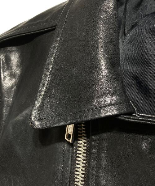 RICK OWENS（リックオウエンス）RICK OWENS (リックオウエンス) Stooges Biker カーフレザーライダースジャケット/ストゥージズ・バイカー ブラック サイズ:46の古着・服飾アイテム