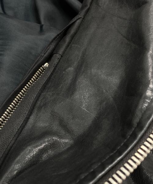 RICK OWENS（リックオウエンス）RICK OWENS (リックオウエンス) Stooges Biker カーフレザーライダースジャケット/ストゥージズ・バイカー ブラック サイズ:46の古着・服飾アイテム