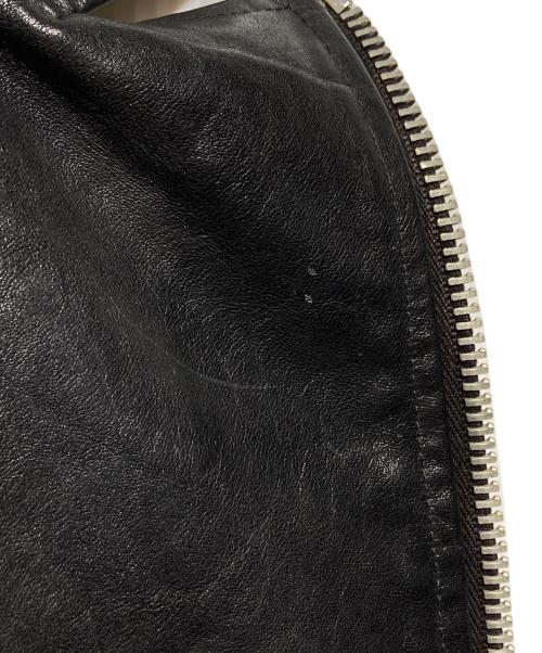 RICK OWENS（リックオウエンス）RICK OWENS (リックオウエンス) Stooges Biker カーフレザーライダースジャケット/ストゥージズ・バイカー ブラック サイズ:46の古着・服飾アイテム
