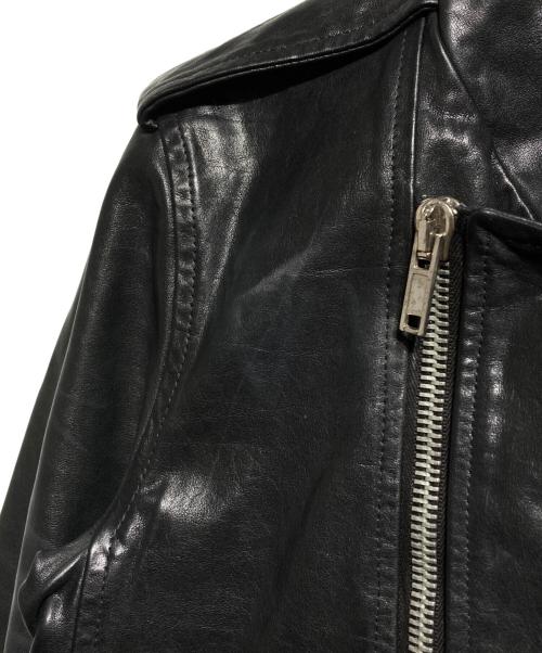 RICK OWENS（リックオウエンス）RICK OWENS (リックオウエンス) Stooges Biker カーフレザーライダースジャケット/ストゥージズ・バイカー ブラック サイズ:46の古着・服飾アイテム