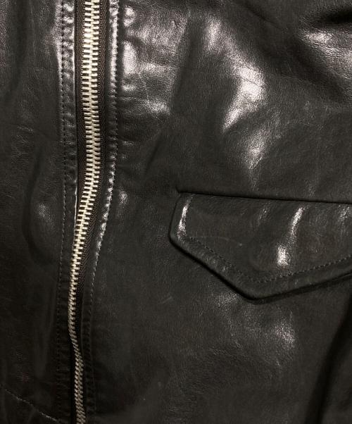 RICK OWENS（リックオウエンス）RICK OWENS (リックオウエンス) Stooges Biker カーフレザーライダースジャケット/ストゥージズ・バイカー ブラック サイズ:46の古着・服飾アイテム