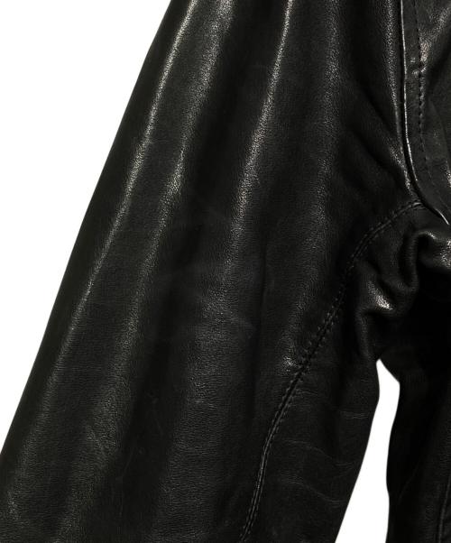 RICK OWENS（リックオウエンス）RICK OWENS (リックオウエンス) Stooges Biker カーフレザーライダースジャケット/ストゥージズ・バイカー ブラック サイズ:46の古着・服飾アイテム
