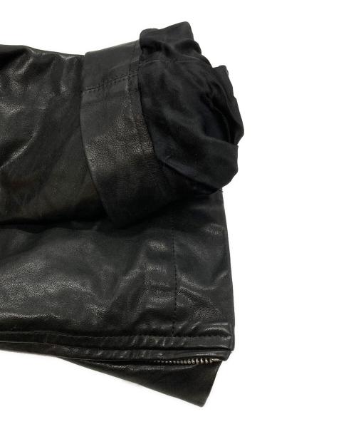 RICK OWENS（リックオウエンス）RICK OWENS (リックオウエンス) Stooges Biker カーフレザーライダースジャケット/ストゥージズ・バイカー ブラック サイズ:46の古着・服飾アイテム