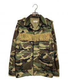 Saint Laurent Paris（サンローランパリ）の古着「フリンジミリタリージャケット/Fringed military jacket」｜カーキ