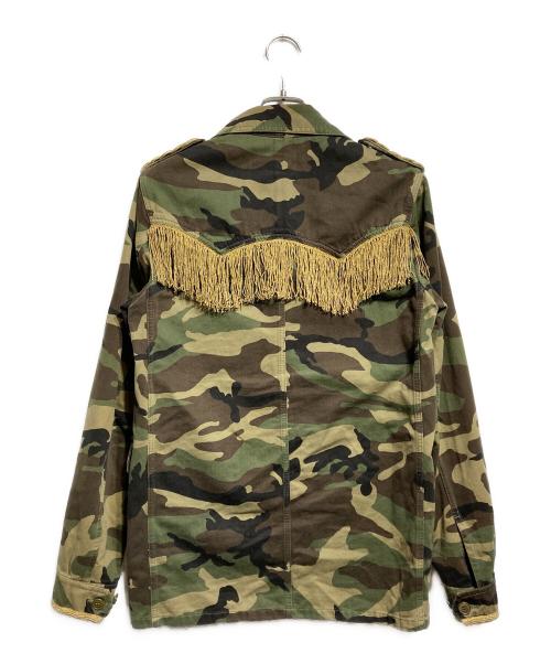 Saint Laurent Paris（サンローランパリ）Saint Laurent Paris (サンローランパリ) フリンジミリタリージャケット/Fringed military jacket カーキ サイズ:44の古着・服飾アイテム