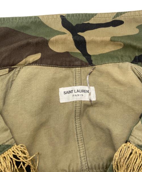 Saint Laurent Paris（サンローランパリ）Saint Laurent Paris (サンローランパリ) フリンジミリタリージャケット/Fringed military jacket カーキ サイズ:44の古着・服飾アイテム