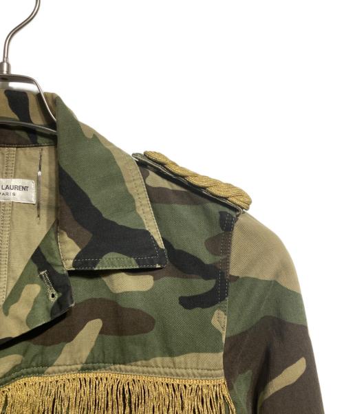 Saint Laurent Paris（サンローランパリ）Saint Laurent Paris (サンローランパリ) フリンジミリタリージャケット/Fringed military jacket カーキ サイズ:44の古着・服飾アイテム