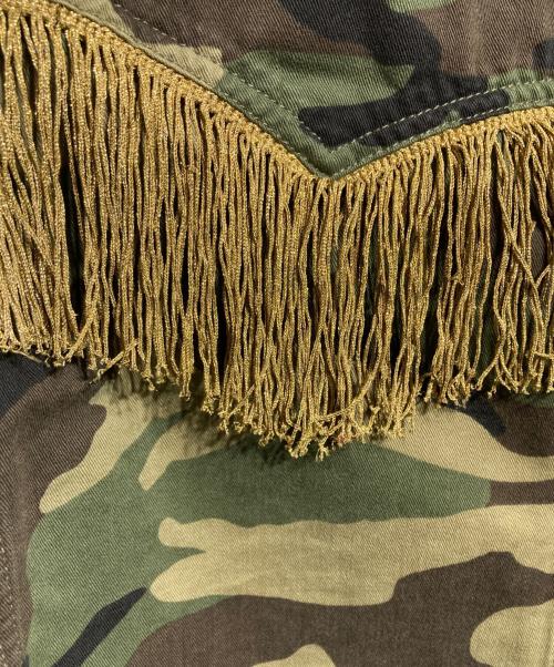 Saint Laurent Paris（サンローランパリ）Saint Laurent Paris (サンローランパリ) フリンジミリタリージャケット/Fringed military jacket カーキ サイズ:44の古着・服飾アイテム