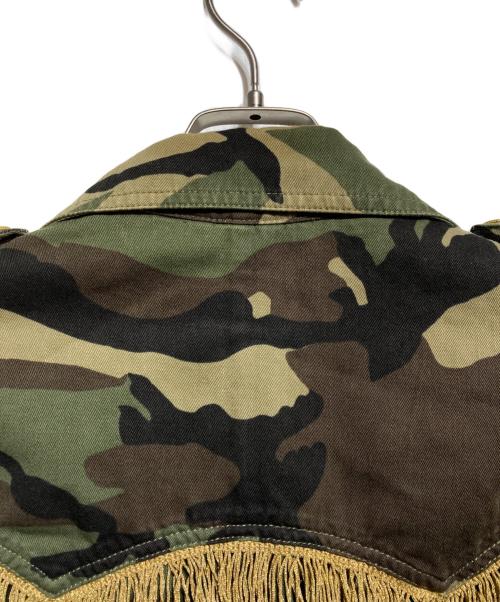 Saint Laurent Paris（サンローランパリ）Saint Laurent Paris (サンローランパリ) フリンジミリタリージャケット/Fringed military jacket カーキ サイズ:44の古着・服飾アイテム