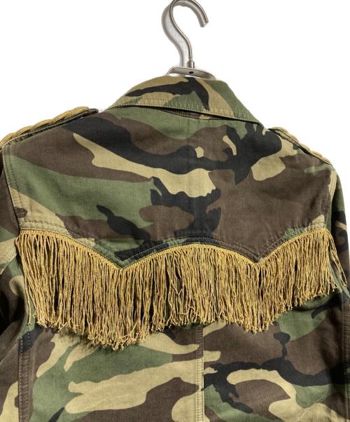 Saint Laurent Paris（サンローランパリ）Saint Laurent Paris (サンローランパリ) フリンジミリタリージャケット/Fringed military jacket カーキ サイズ:44の古着・服飾アイテム
