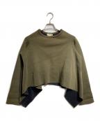 COMME des GARCONSコムデギャルソン）の古着「変形スウェットカットソー/Sweatshirt」｜ブラック×オリーブ