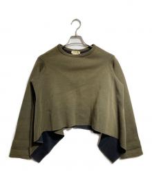 COMME des GARCONS（コムデギャルソン）の古着「変形スウェットカットソー/Sweatshirt」｜ブラック×オリーブ