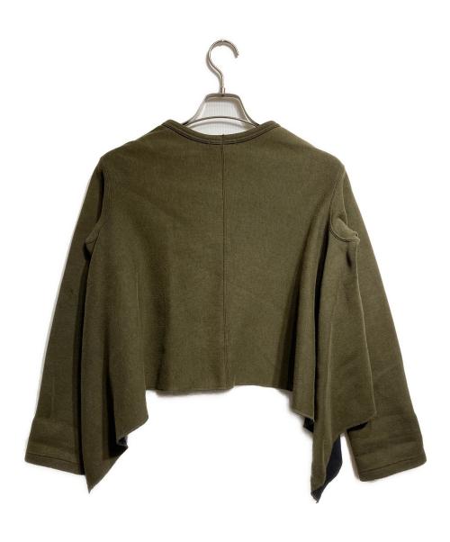 COMME des GARCONS（コムデギャルソン）COMME des GARCONS (コムデギャルソン) 変形スウェットカットソー/Sweatshirt ブラック×オリーブ サイズ:Sの古着・服飾アイテム
