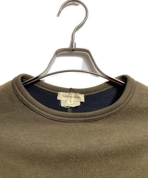 COMME des GARCONS（コムデギャルソン）COMME des GARCONS (コムデギャルソン) 変形スウェットカットソー/Sweatshirt ブラック×オリーブ サイズ:Sの古着・服飾アイテム