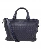 BOTTEGA VENETAボッテガベネタ）の古着「イントレチャート2WAYバッグ」｜ネイビー