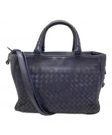 BOTTEGA VENETA（ボッテガベネタ）の古着「イントレチャート2WAYバッグ」｜ネイビー