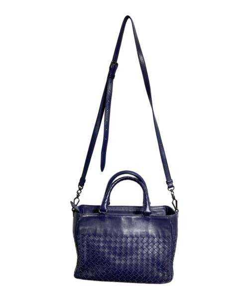 BOTTEGA VENETA（ボッテガベネタ）BOTTEGA VENETA (ボッテガベネタ) イントレチャート2WAYバッグ ネイビーの古着・服飾アイテム