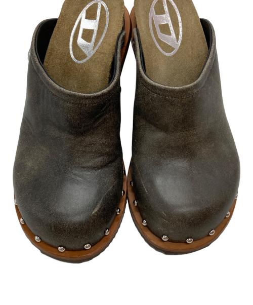 DIESEL（ディーゼル）DIESEL (ディーゼル) D-WOODSTOCK ML CLOG W/ウッドストック ミュールクロッグ ブラウン サイズ:37の古着・服飾アイテム