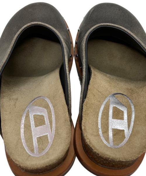 DIESEL（ディーゼル）DIESEL (ディーゼル) D-WOODSTOCK ML CLOG W/ウッドストック ミュールクロッグ ブラウン サイズ:37の古着・服飾アイテム