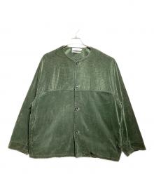 Graphpaper（グラフペーパー）の古着「Suvin Corduroy Collarless Jacket/スヴィン コーデュロイノーカラージャケット」｜グリーン