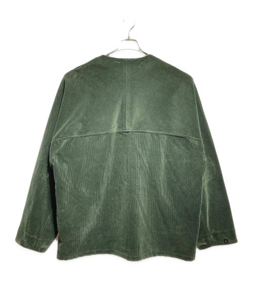Graphpaper（グラフペーパー）Graphpaper (グラフペーパー) Suvin Corduroy Collarless Jacket/スヴィン コーデュロイノーカラージャケット グリーン サイズ:2の古着・服飾アイテム