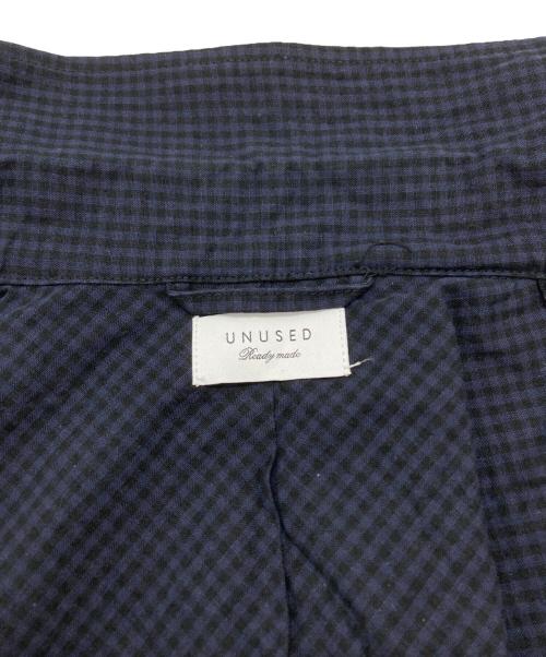 UNUSED（アンユーズド）UNUSED (アンユーズド) GINGHAM CHECK BLOUSE/ギンガムチェックブラウス ネイビー サイズ:3の古着・服飾アイテム