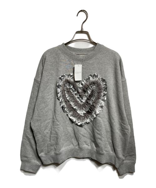 POPPY（ポピー）POPPY (ポピー) ハートチュールスウェットシャツ グレー サイズ:FREEの古着・服飾アイテム