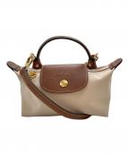 LONGCHAMPロンシャン）の古着「ル プリアージュ XS/Le Pliage XS」｜ベージュ×ブラウン
