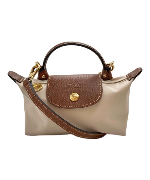 LONGCHAMP（ロンシャン）LONGCHAMP (ロンシャン) ル プリアージュ XS/Le Pliage XS ベージュ×ブラウンの古着・服飾アイテム
