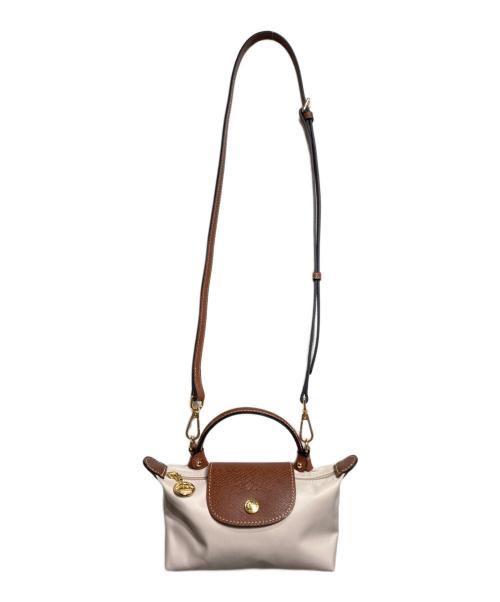 LONGCHAMP（ロンシャン）LONGCHAMP (ロンシャン) ル プリアージュ XS/Le Pliage XS ベージュ×ブラウンの古着・服飾アイテム