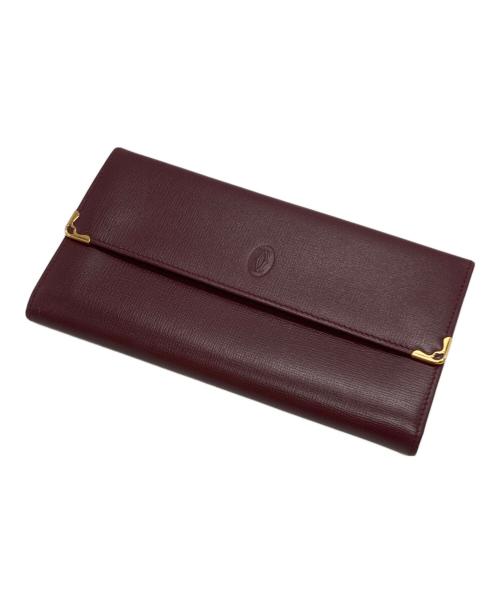 Cartier（カルティエ）Cartier (カルティエ) マストドゥカルティエ 三つ折り長財布/Must de Cartier ブラウンの古着・服飾アイテム