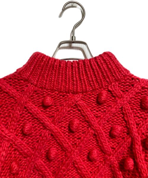 cygne（シーニュ）cygne (シーニュ) 手編みボンボンニット/Hand-knitted pom-pom knitwear レッド サイズ:－の古着・服飾アイテム