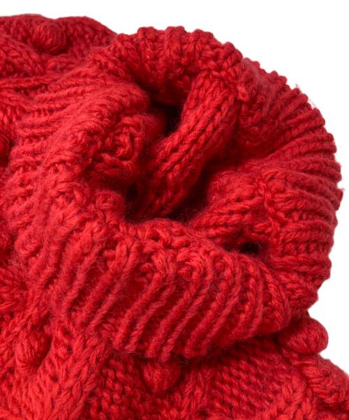 cygne（シーニュ）cygne (シーニュ) 手編みボンボンニット/Hand-knitted pom-pom knitwear レッド サイズ:－の古着・服飾アイテム