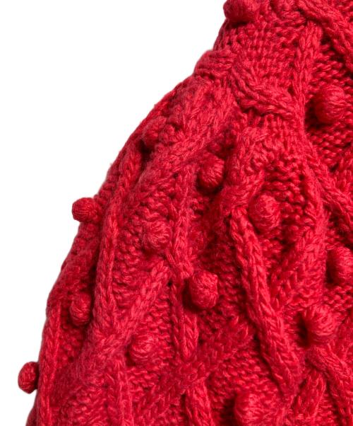 cygne（シーニュ）cygne (シーニュ) 手編みボンボンニット/Hand-knitted pom-pom knitwear レッド サイズ:－の古着・服飾アイテム