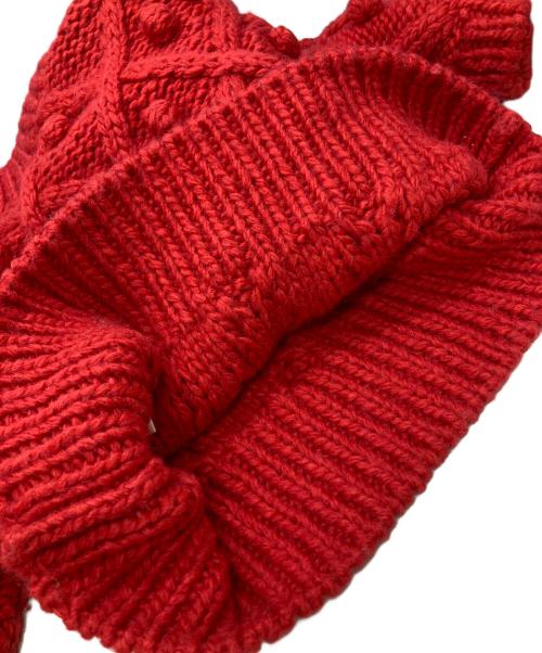 cygne（シーニュ）cygne (シーニュ) 手編みボンボンニット/Hand-knitted pom-pom knitwear レッド サイズ:－の古着・服飾アイテム