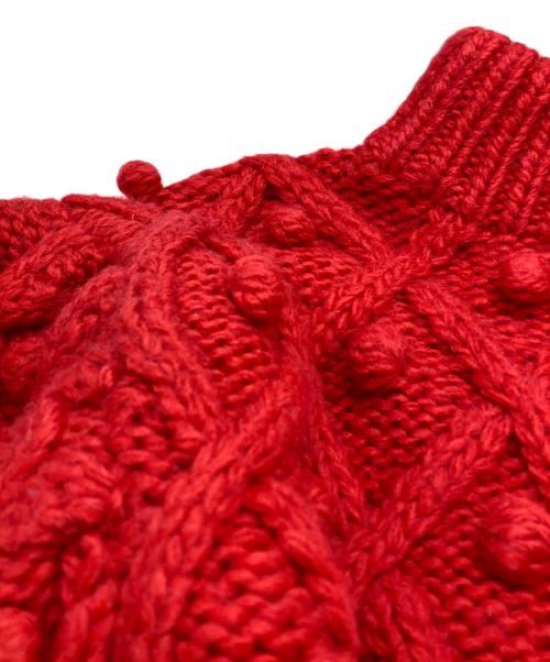 cygne（シーニュ）cygne (シーニュ) 手編みボンボンニット/Hand-knitted pom-pom knitwear レッド サイズ:－の古着・服飾アイテム