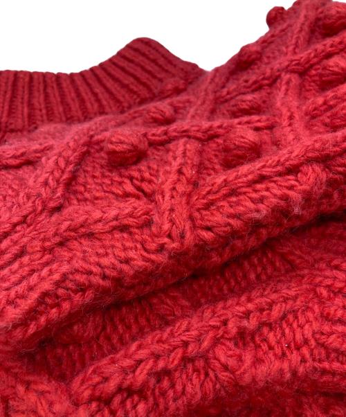 cygne（シーニュ）cygne (シーニュ) 手編みボンボンニット/Hand-knitted pom-pom knitwear レッド サイズ:－の古着・服飾アイテム