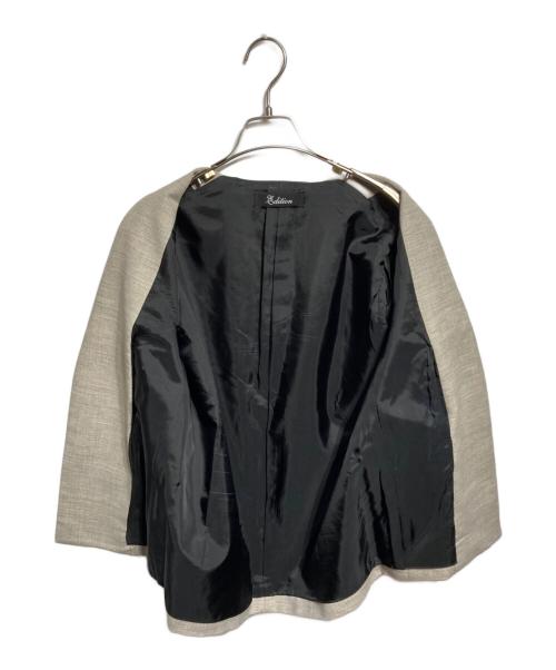 edition（エディション）edition (エディション) TWEED ノーカラージャケット ベージュ サイズ:Freeの古着・服飾アイテム