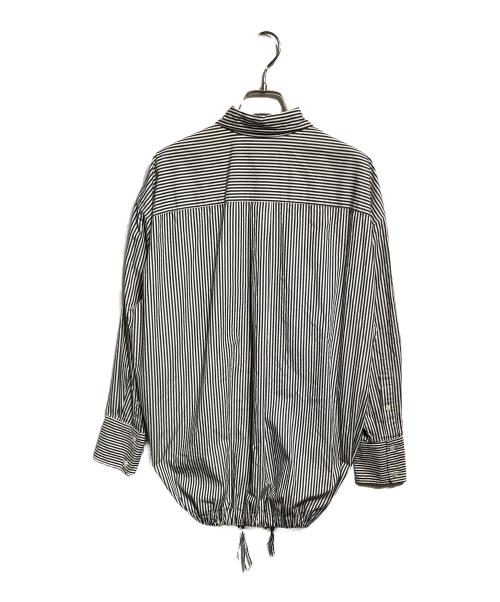 DRIES VAN NOTEN（ドリスヴァンノッテン）DRIES VAN NOTEN (ドリスヴァンノッテン) オーバーサイズ ギャザー ストライプ シャツ/Oversized Gathered Stripe Shirt ホワイト×ブラック サイズ:Ｓの古着・服飾アイテム
