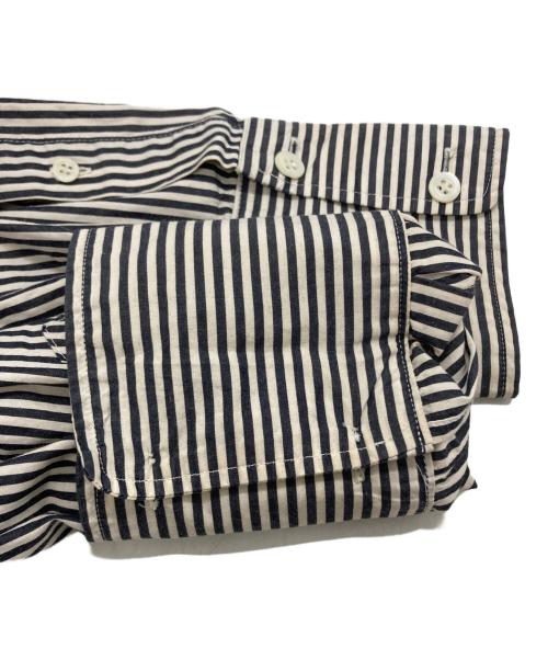 DRIES VAN NOTEN（ドリスヴァンノッテン）DRIES VAN NOTEN (ドリスヴァンノッテン) オーバーサイズ ギャザー ストライプ シャツ/Oversized Gathered Stripe Shirt ホワイト×ブラック サイズ:Ｓの古着・服飾アイテム