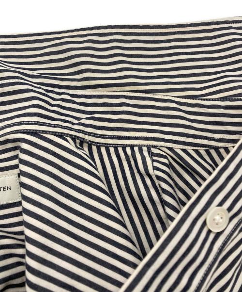 DRIES VAN NOTEN（ドリスヴァンノッテン）DRIES VAN NOTEN (ドリスヴァンノッテン) オーバーサイズ ギャザー ストライプ シャツ/Oversized Gathered Stripe Shirt ホワイト×ブラック サイズ:Ｓの古着・服飾アイテム