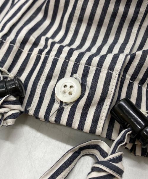 DRIES VAN NOTEN（ドリスヴァンノッテン）DRIES VAN NOTEN (ドリスヴァンノッテン) オーバーサイズ ギャザー ストライプ シャツ/Oversized Gathered Stripe Shirt ホワイト×ブラック サイズ:Ｓの古着・服飾アイテム