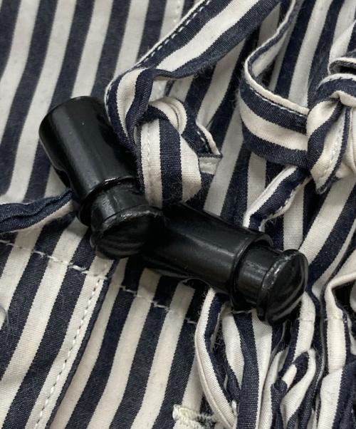 DRIES VAN NOTEN（ドリスヴァンノッテン）DRIES VAN NOTEN (ドリスヴァンノッテン) オーバーサイズ ギャザー ストライプ シャツ/Oversized Gathered Stripe Shirt ホワイト×ブラック サイズ:Ｓの古着・服飾アイテム