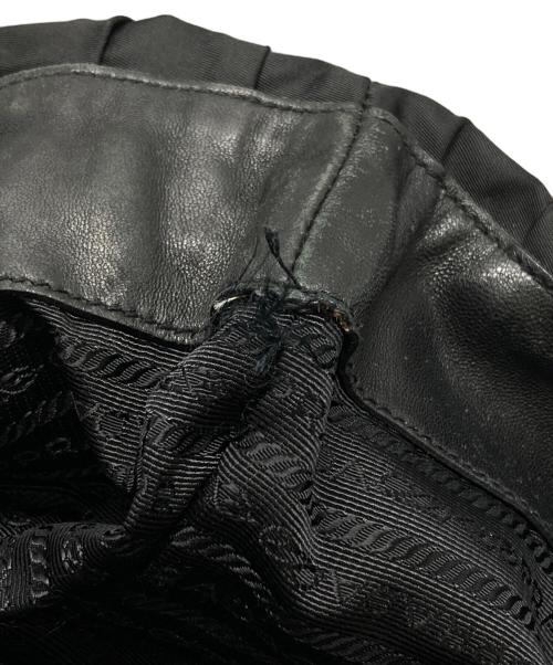 PRADA（プラダ）PRADA (プラダ) ギャザーナイロンハンドバッグ/Gathered Nylon Handbag ブラックの古着・服飾アイテム