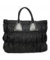 PRADA（プラダ）の古着「ギャザーナイロンハンドバッグ/Gathered Nylon Handbag」｜ブラック