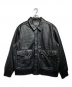 CROFT&BARROWクロフトアンドバロー）の古着「レザージャケット」｜ブラック