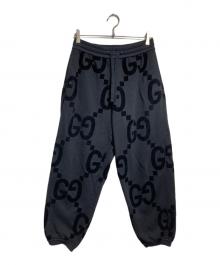 GUCCI（グッチ）の古着「GGフロックプリント スウェットパンツ/Flock-print sweatpants」｜ブラック