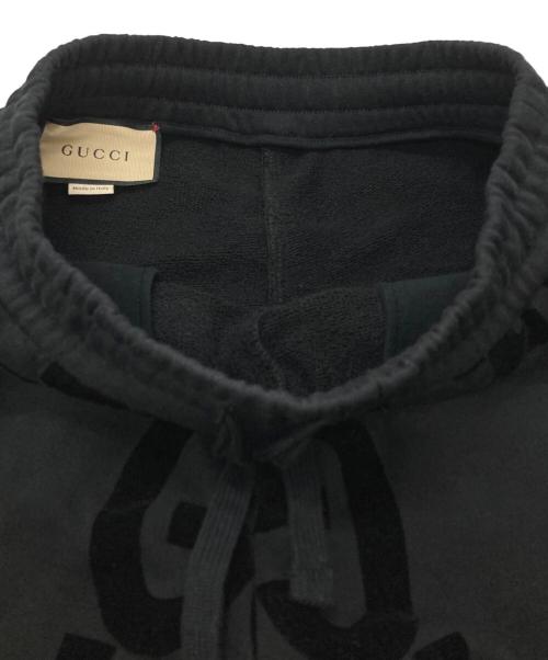 GUCCI（グッチ）GUCCI (グッチ) GGフロックプリント スウェットパンツ/Flock-print sweatpants ブラック サイズ:XSの古着・服飾アイテム