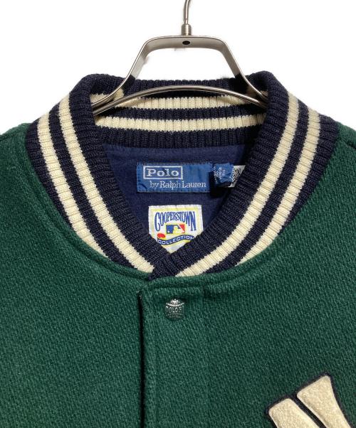 POLO RALPH LAUREN（ポロ・ラルフローレン）POLO RALPH LAUREN (ポロ・ラルフローレン) NEWYORK YANKEES (ニューヨークヤンキース) スタジャン/Varsity jacket グリーン サイズ:Ｌの古着・服飾アイテム