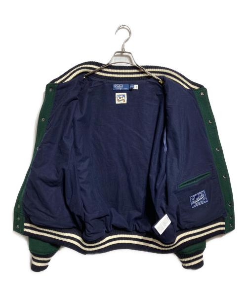POLO RALPH LAUREN（ポロ・ラルフローレン）POLO RALPH LAUREN (ポロ・ラルフローレン) NEWYORK YANKEES (ニューヨークヤンキース) スタジャン/Varsity jacket グリーン サイズ:Ｌの古着・服飾アイテム
